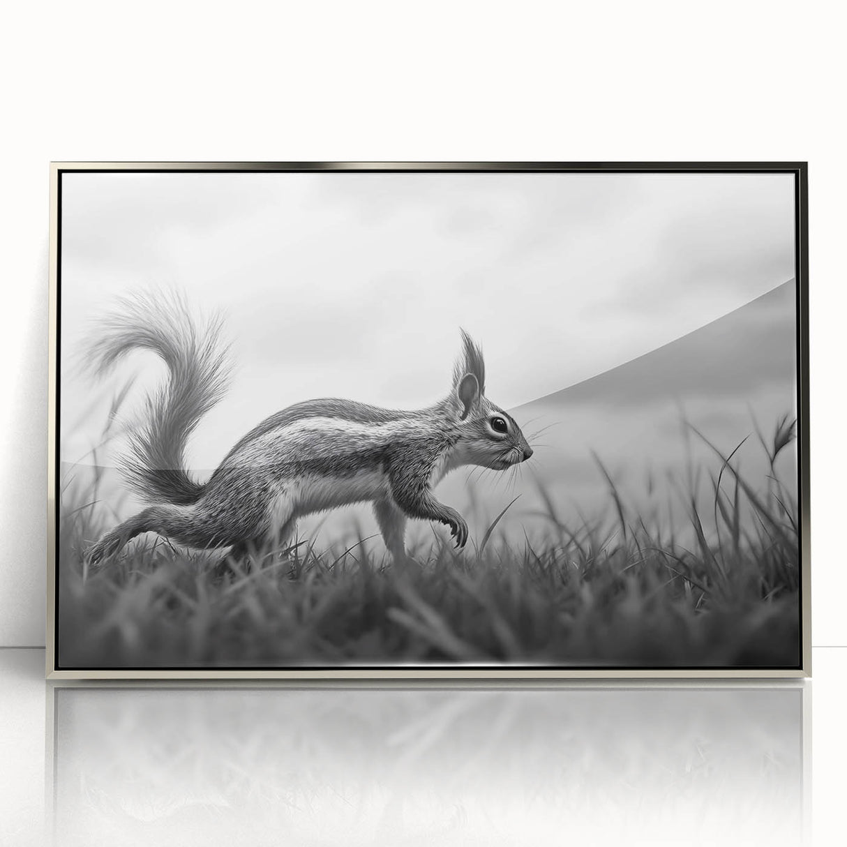 Wildlife in Motion – Black & White Fine Art Squirrel Photography