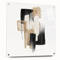 Modern geometric wall decor – black and gold minimalist canvas print