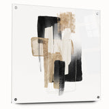 Modern geometric wall decor – black and gold minimalist canvas print