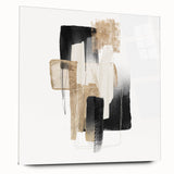 Modern geometric wall decor – black and gold minimalist canvas print