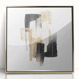 Modern geometric wall decor – black and gold minimalist canvas print