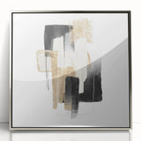 Modern geometric wall decor – black and gold minimalist canvas print