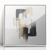Modern geometric wall decor – black and gold minimalist canvas print