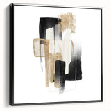 Modern geometric wall decor – black and gold minimalist canvas print