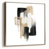Modern geometric wall decor – black and gold minimalist canvas print