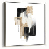 Modern geometric wall decor – black and gold minimalist canvas print