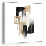 Modern geometric wall decor – black and gold minimalist canvas print