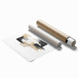 Modern geometric wall decor – black and gold minimalist canvas print