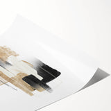 Modern geometric wall decor – black and gold minimalist canvas print