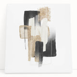 Modern geometric wall decor – black and gold minimalist canvas print
