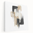 Modern geometric wall decor – black and gold minimalist canvas print