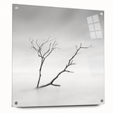 Minimalist Landscape Wall Art – Solitary Branch in Soft Mist