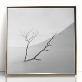Minimalist Landscape Wall Art – Solitary Branch in Soft Mist