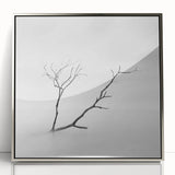 Minimalist Landscape Wall Art – Solitary Branch in Soft Mist