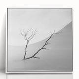 Minimalist Landscape Wall Art – Solitary Branch in Soft Mist