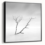 Minimalist Landscape Wall Art – Solitary Branch in Soft Mist