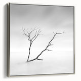 Minimalist Landscape Wall Art – Solitary Branch in Soft Mist