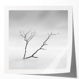 Minimalist Landscape Wall Art – Solitary Branch in Soft Mist