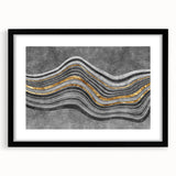 Contemporary Canvas Print - Gold & Gray Geometric Abstract Art