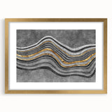 Contemporary Canvas Print - Gold & Gray Geometric Abstract Art