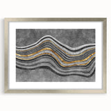 Contemporary Canvas Print - Gold & Gray Geometric Abstract Art