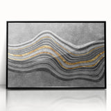 Contemporary Canvas Print - Gold & Gray Geometric Abstract Art