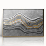 Contemporary Canvas Print - Gold & Gray Geometric Abstract Art