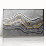 Contemporary Canvas Print - Gold & Gray Geometric Abstract Art