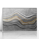Contemporary Canvas Print - Gold & Gray Geometric Abstract Art