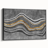 Contemporary Canvas Print - Gold & Gray Geometric Abstract Art