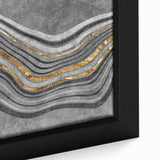 Contemporary Canvas Print - Gold & Gray Geometric Abstract Art