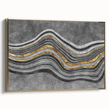 Contemporary Canvas Print - Gold & Gray Geometric Abstract Art
