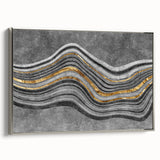 Contemporary Canvas Print - Gold & Gray Geometric Abstract Art