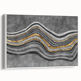Contemporary Canvas Print - Gold & Gray Geometric Abstract Art