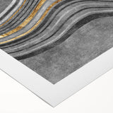 Contemporary Canvas Print - Gold & Gray Geometric Abstract Art