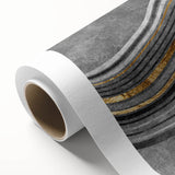 Contemporary Canvas Print - Gold & Gray Geometric Abstract Art