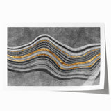 Contemporary Canvas Print - Gold & Gray Geometric Abstract Art