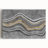 Contemporary Canvas Print - Gold & Gray Geometric Abstract Art
