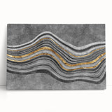 Contemporary Canvas Print - Gold & Gray Geometric Abstract Art