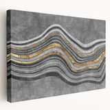 Contemporary Canvas Print - Gold & Gray Geometric Abstract Art