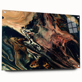 Large Abstract Wall Art – Moody Contemporary Painting in Black & Burgundy