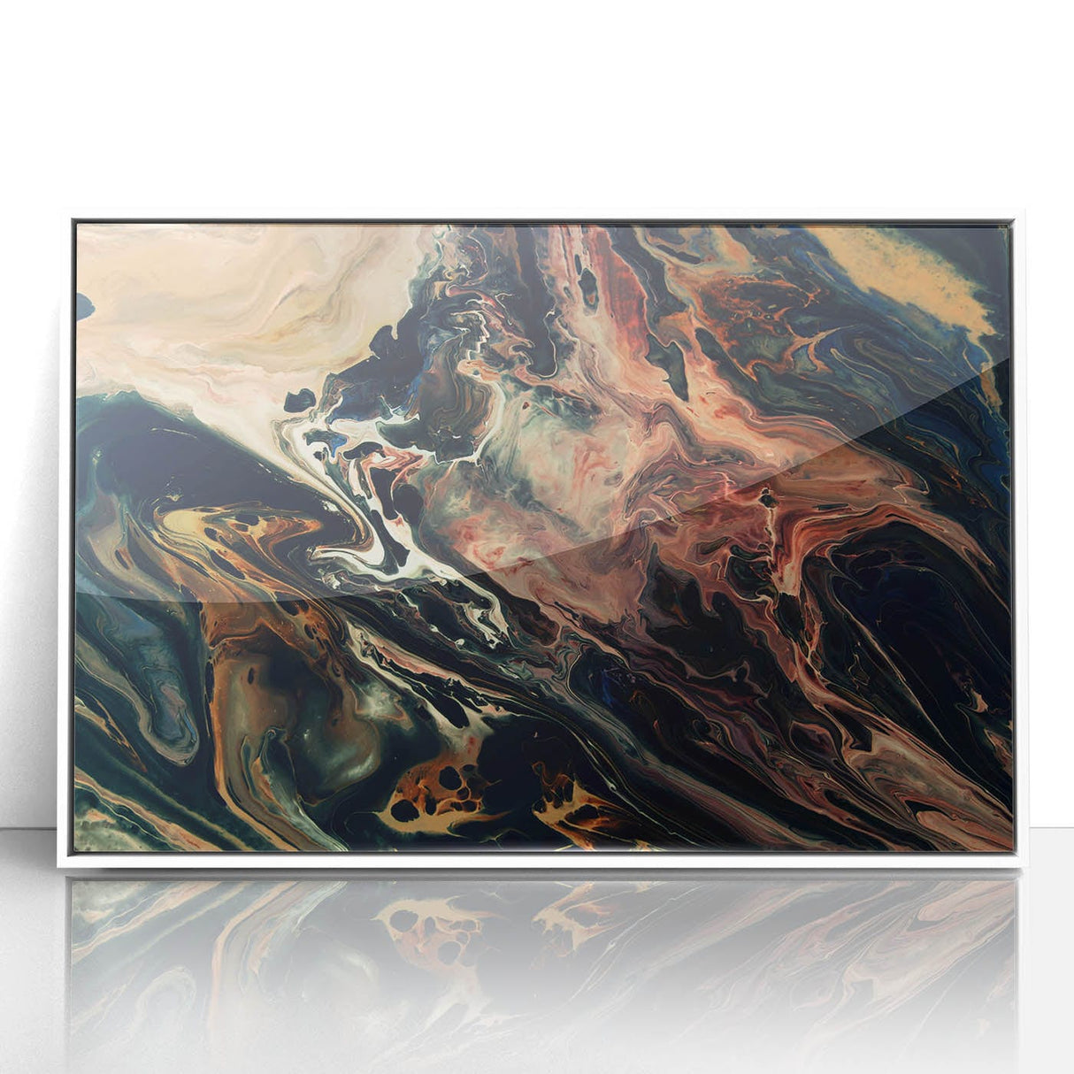 Large Abstract Wall Art – Moody Contemporary Painting in Black & Burgundy