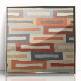 Framed Abstract Art for Sale - Retro Color Blocks in Warm Neutrals