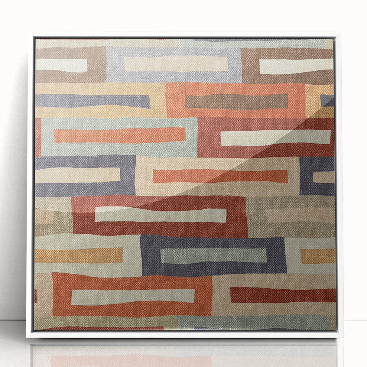 Framed Abstract Art for Sale - Retro Color Blocks in Warm Neutrals