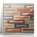 Framed Abstract Art for Sale - Retro Color Blocks in Warm Neutrals