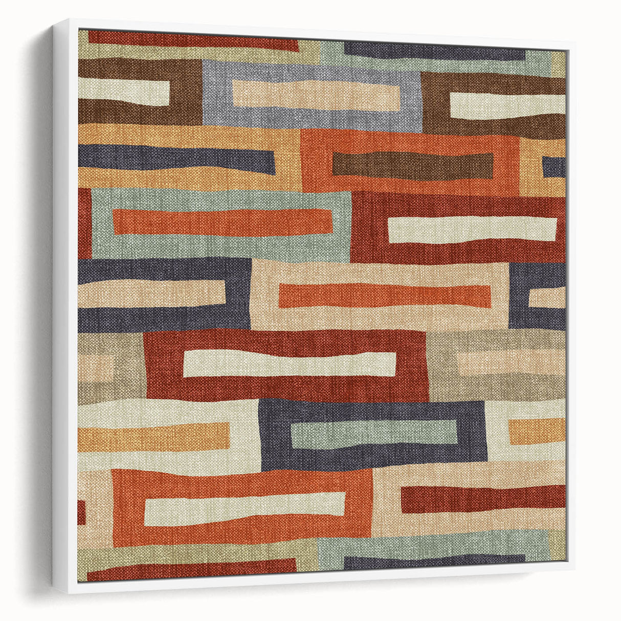 Framed Abstract Art for Sale - Retro Color Blocks in Warm Neutrals