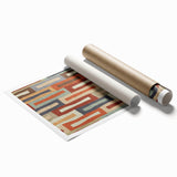 Framed Abstract Art for Sale - Retro Color Blocks in Warm Neutrals