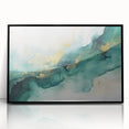 Modern Fluid Art Print – Teal & Gold Abstract Canvas Decor