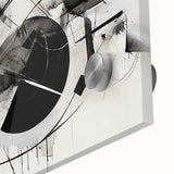 Black and White Geometric Wall Art - Modern Abstract Canvas