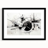 Black and White Geometric Wall Art - Modern Abstract Canvas